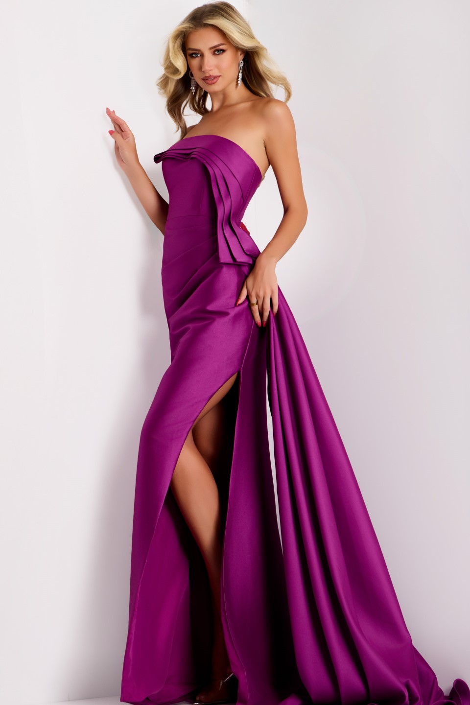Jovani -44526 Strapless Ruffled Long Gown