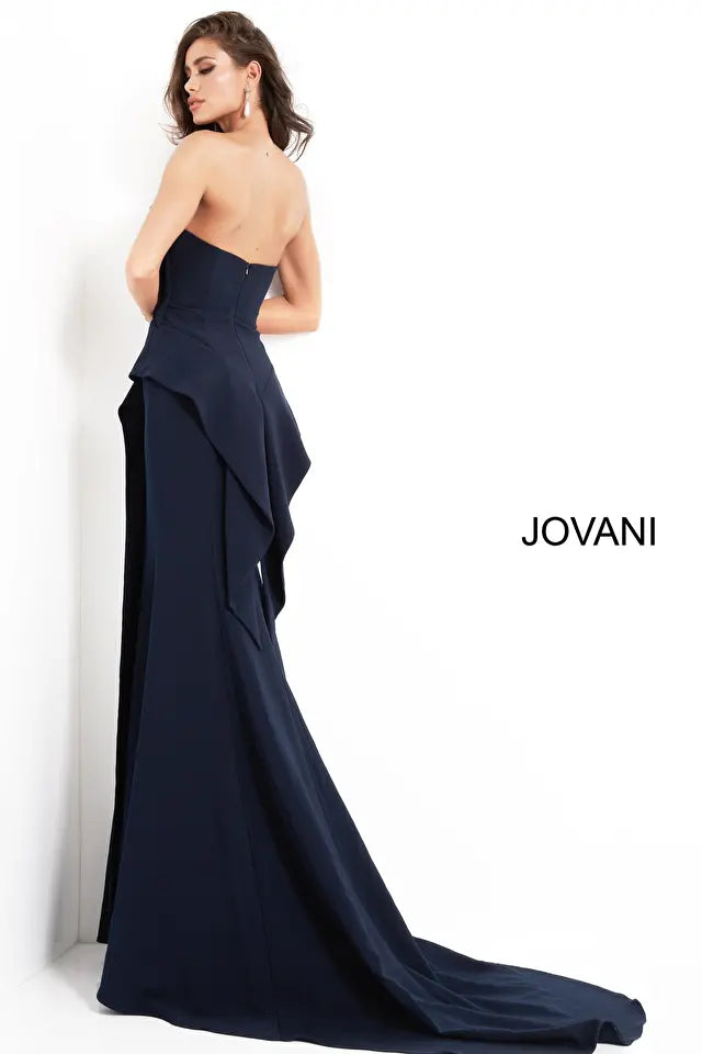 Jovani -4466 Strapless Sweetheart Neck Sheath Evening Dress