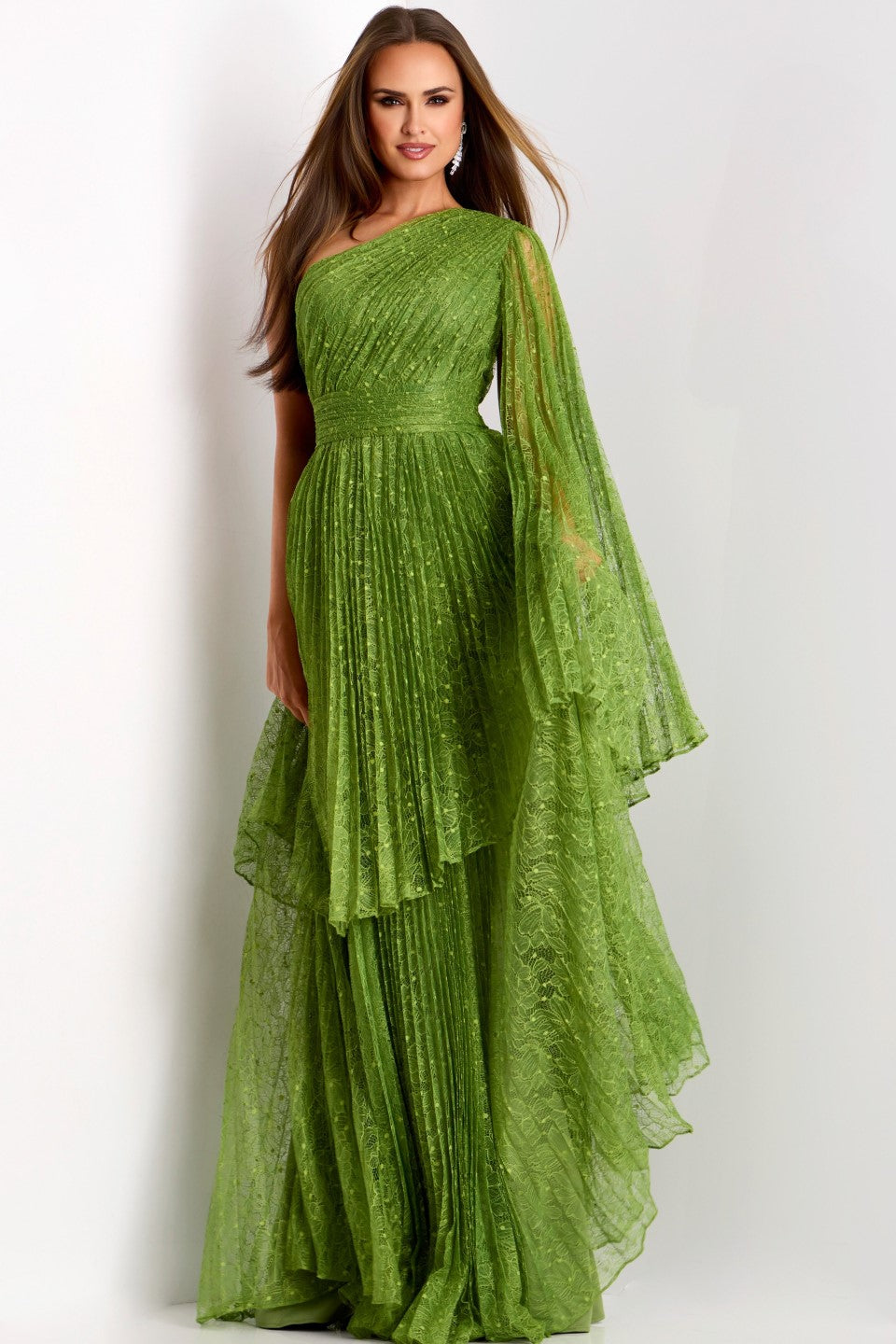 Jovani -44687B One-Shoulder Sheer Long Gown