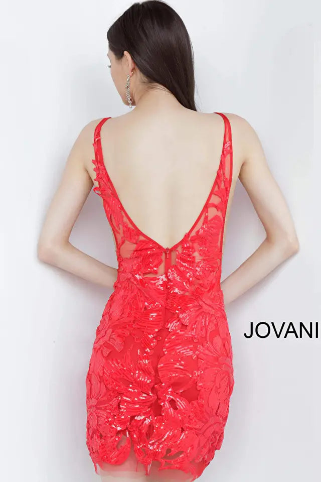Jovani -4552 Embellished Fitted Short Cocktail Dress