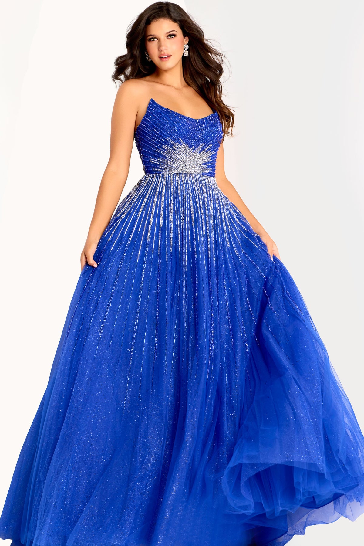 Jovani -45649 Embellishment Strapless Beaded Scoop Ballgown