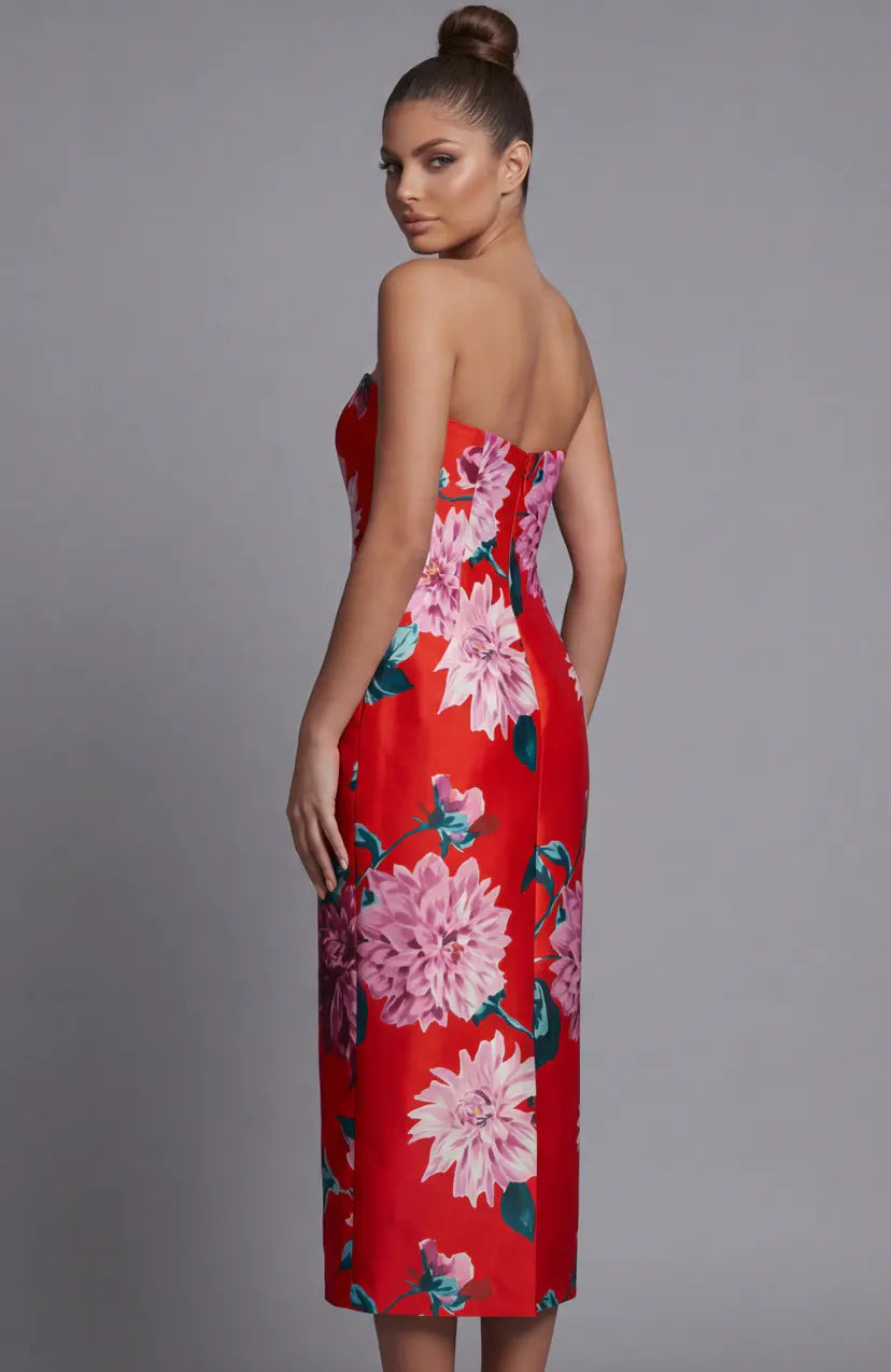Jovani -46564 Strapless Floral Fitted Column Dress
