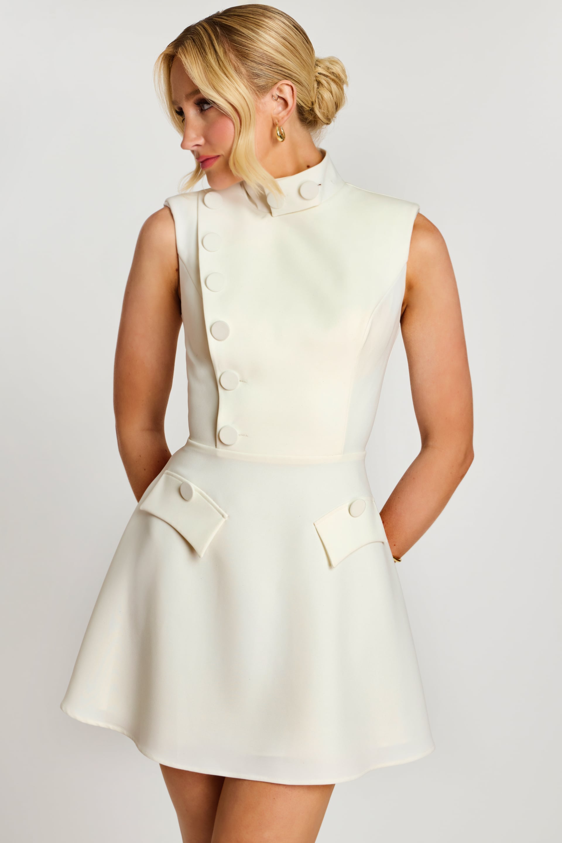 Jovani -46901 Short High Neck A-line Dress