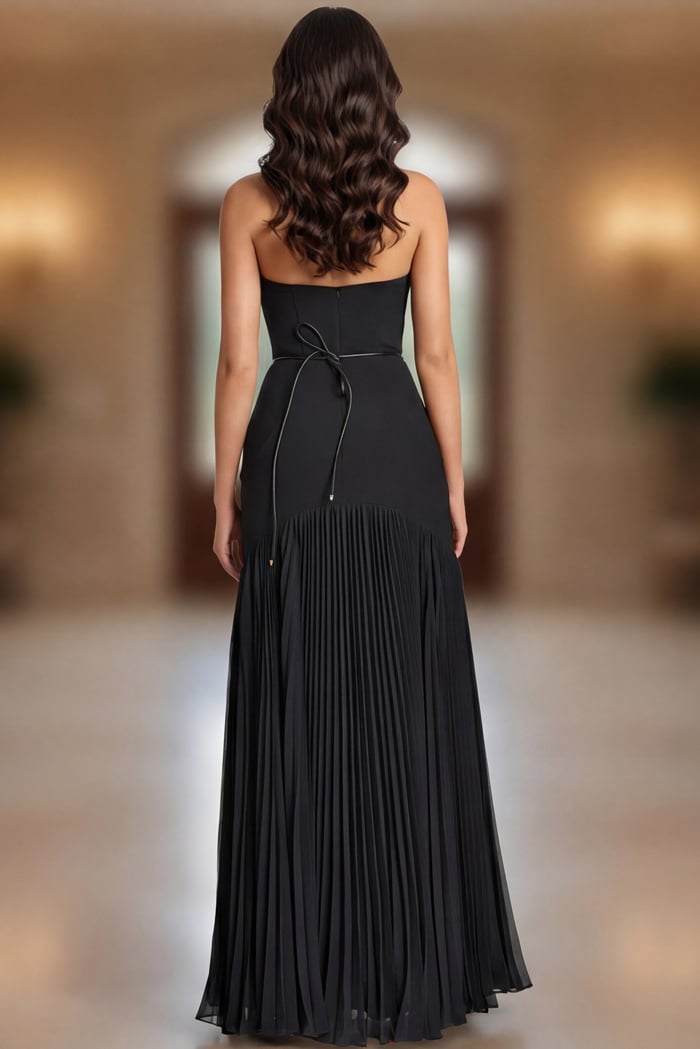 Jovani -47000 Satin Strapless A-line Chiffon Gown