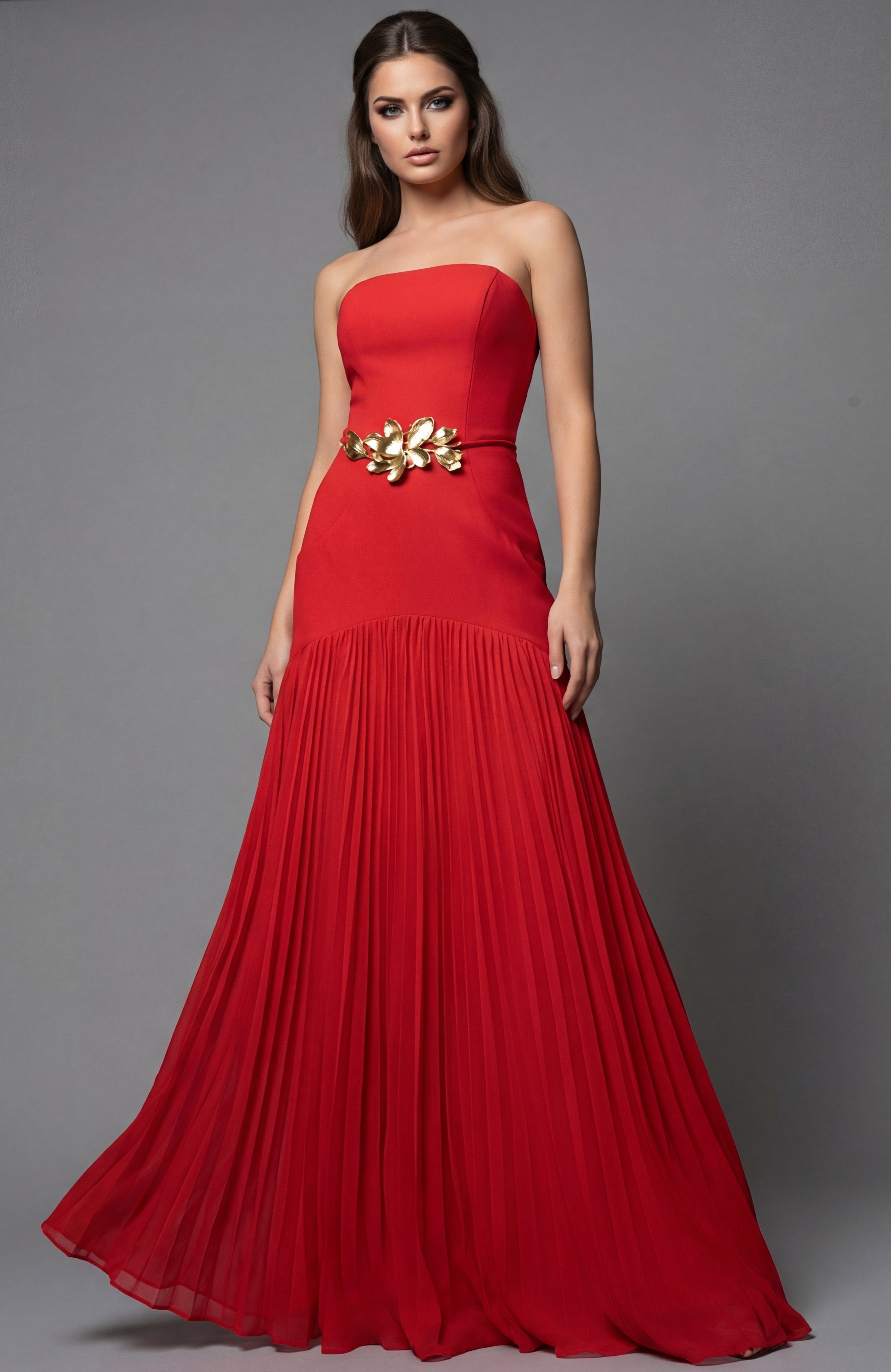 Jovani -47000 Satin Strapless A-line Chiffon Gown