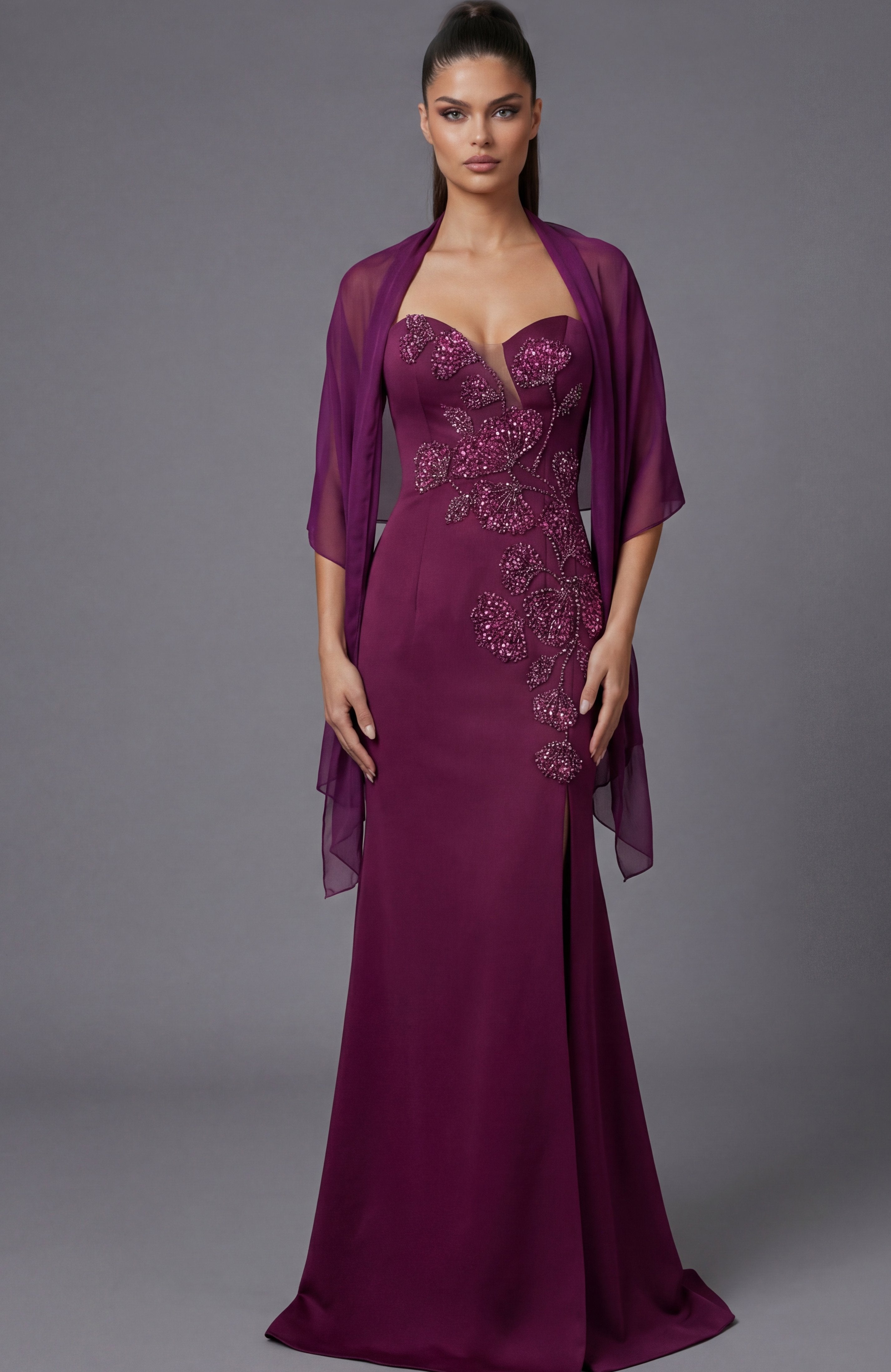 Jovani -47155 Strapless Sweetheart Beaded Evening Gown