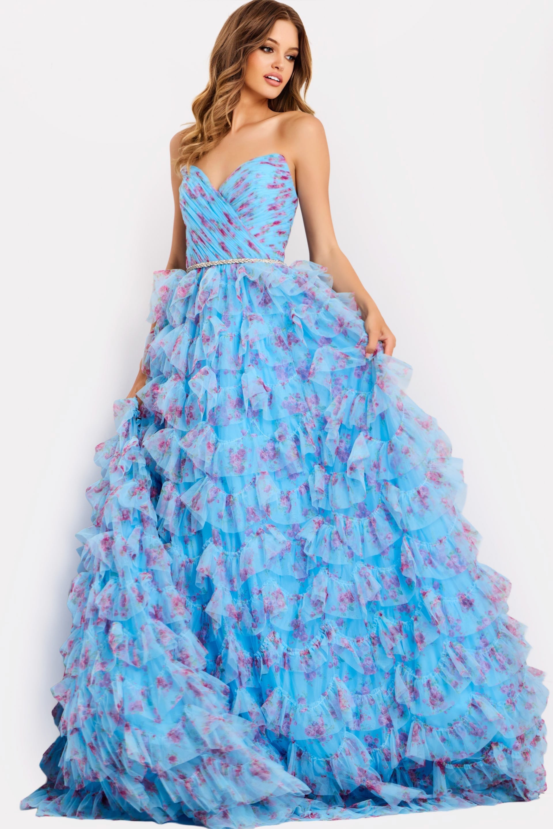 Jovani -47267 Strapless Sweetheart Ruffle Ball Gown