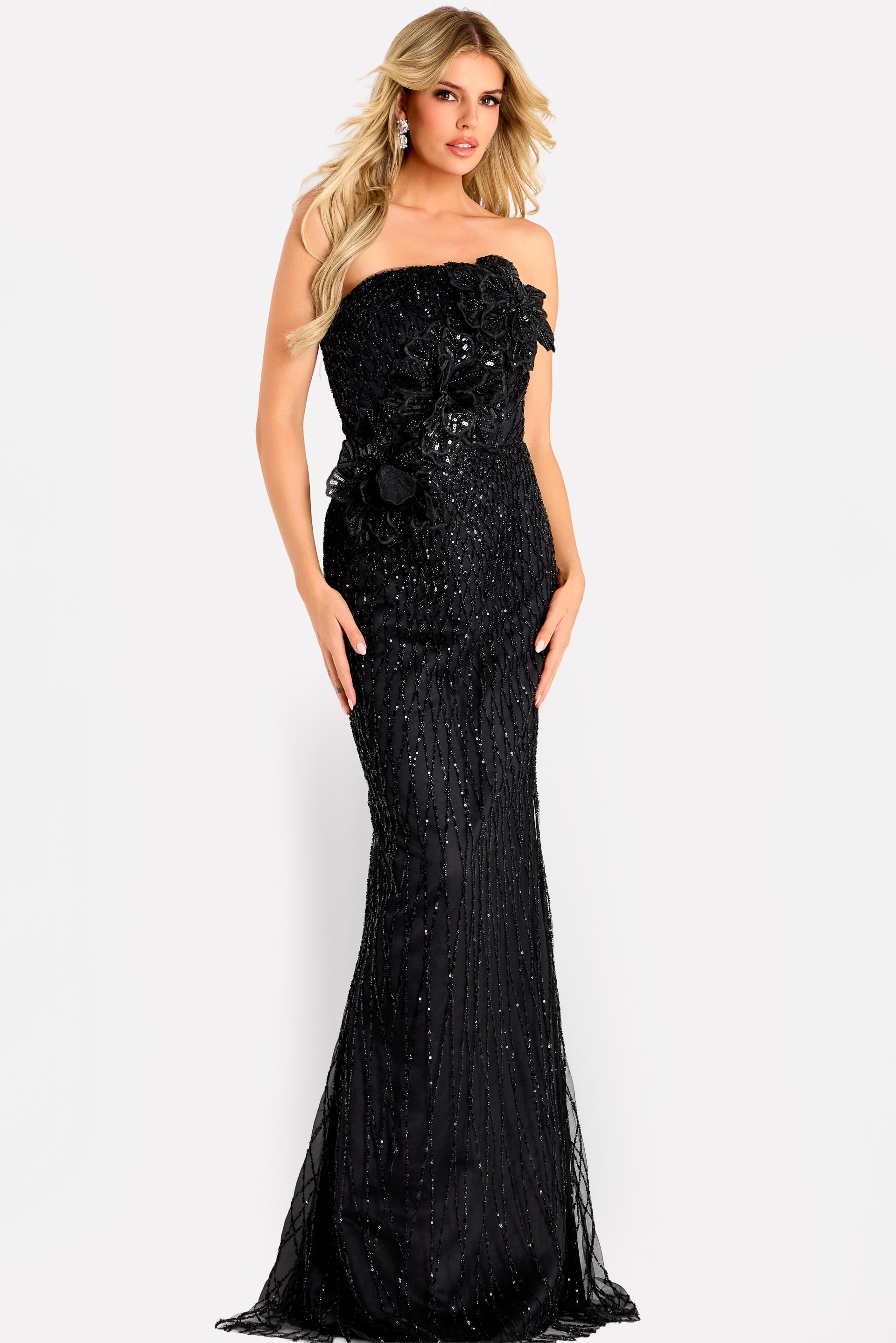 Jovani -47380 Strapless Beaded Sheath Long Gown
