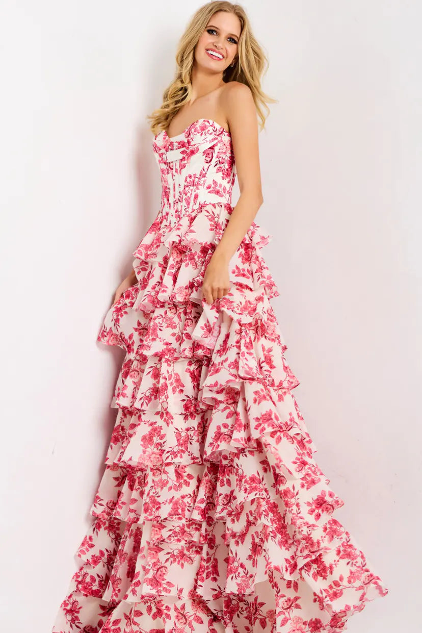 Jovani -47404 Floral Print Sweetheart Ballgown