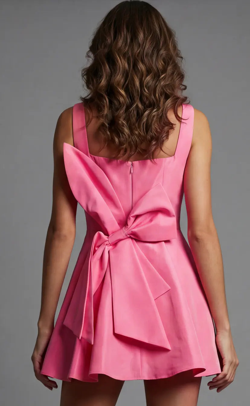 Jovani -47497 Satin Square A-line Short Dress