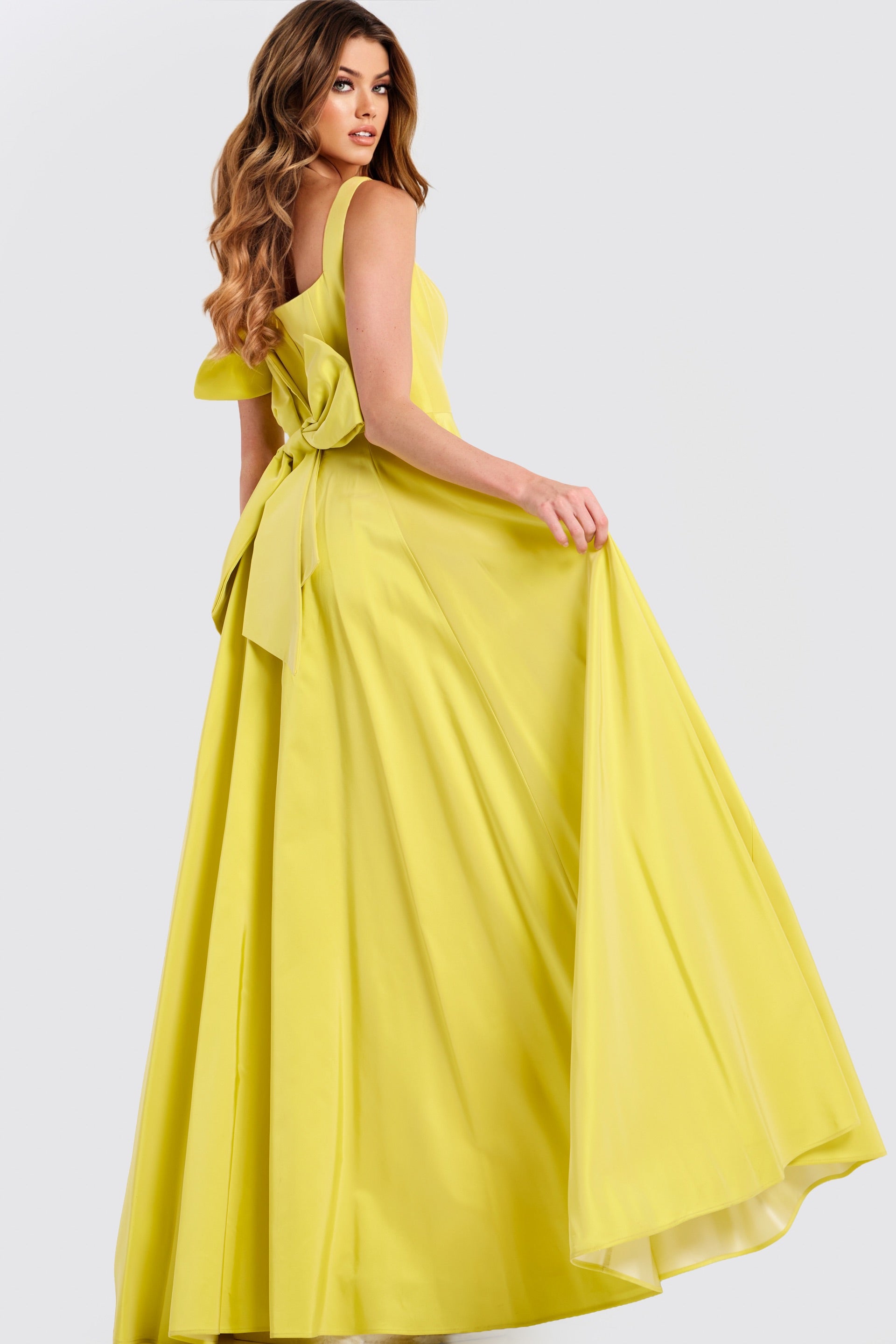 Jovani -47496 Scoop Satin A-Line Prom Gown