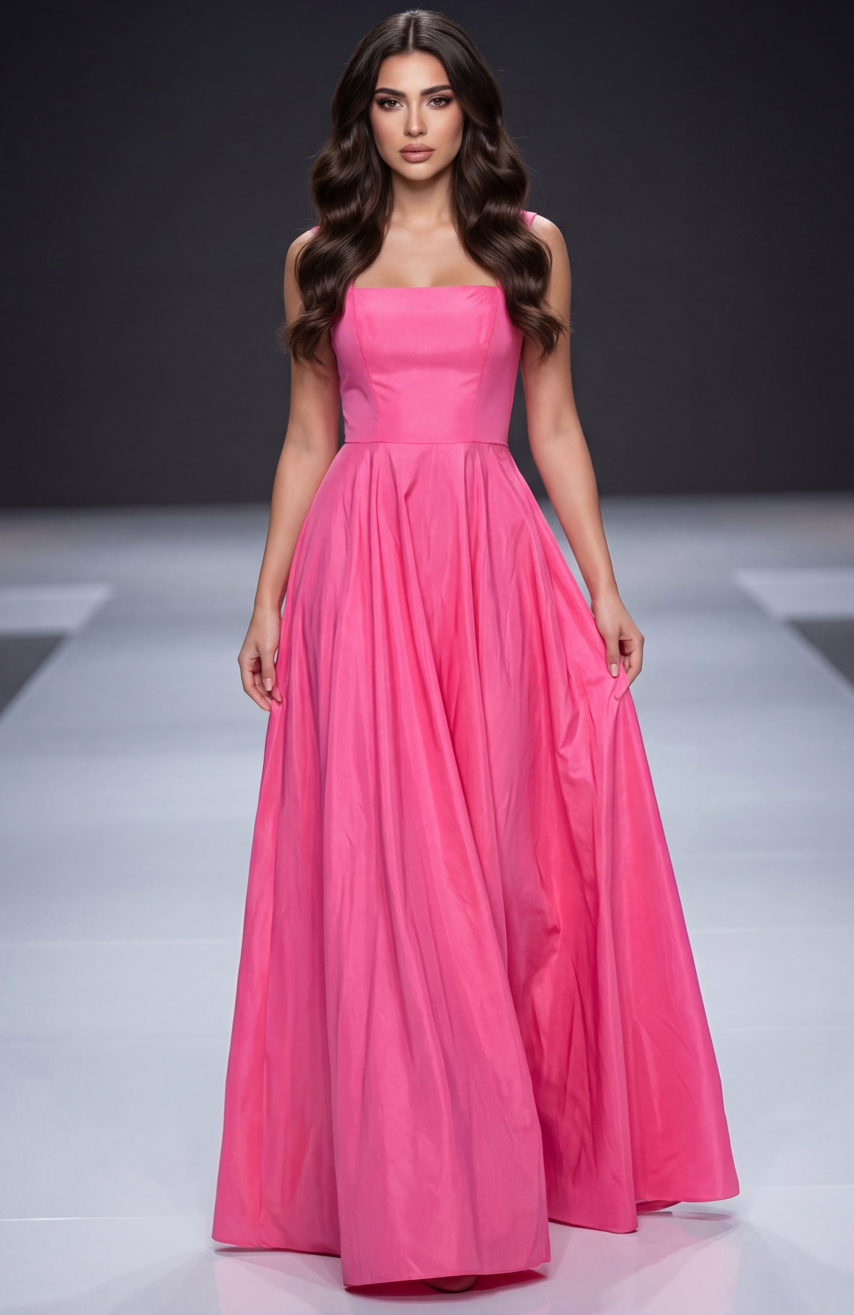 Jovani -47496 Scoop Satin A-Line Prom Gown