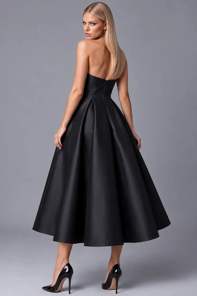 Jovani -47595B Satin Mikado Strapless A-line Gown