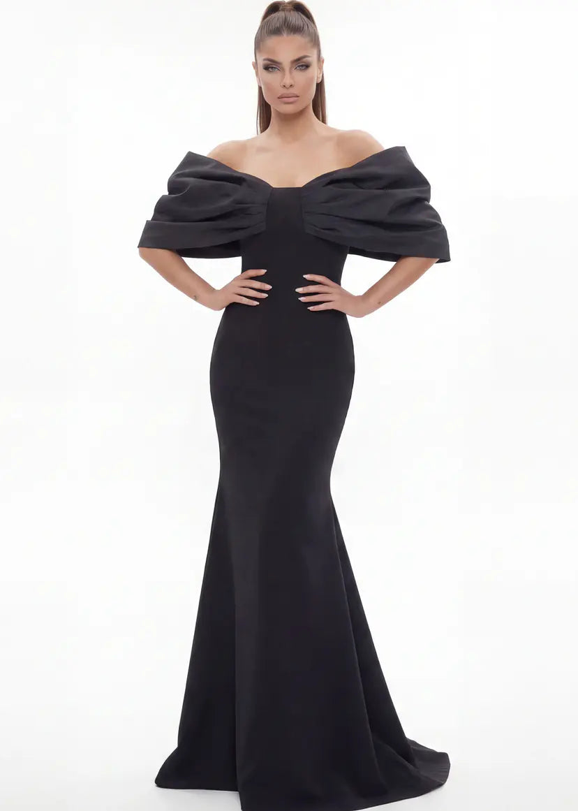 Jovani -47657 Dramatic Sleeve Mermaid Evening Gown