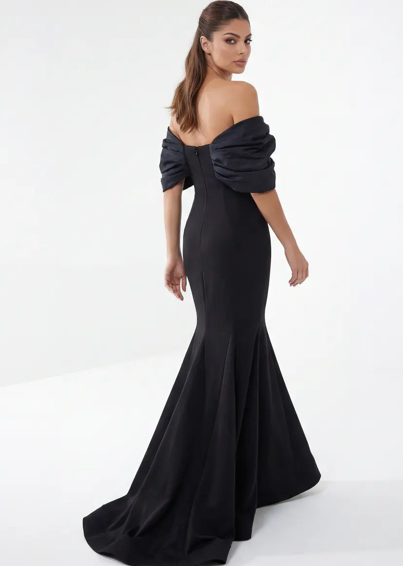 Jovani -47657 Dramatic Sleeve Mermaid Evening Gown