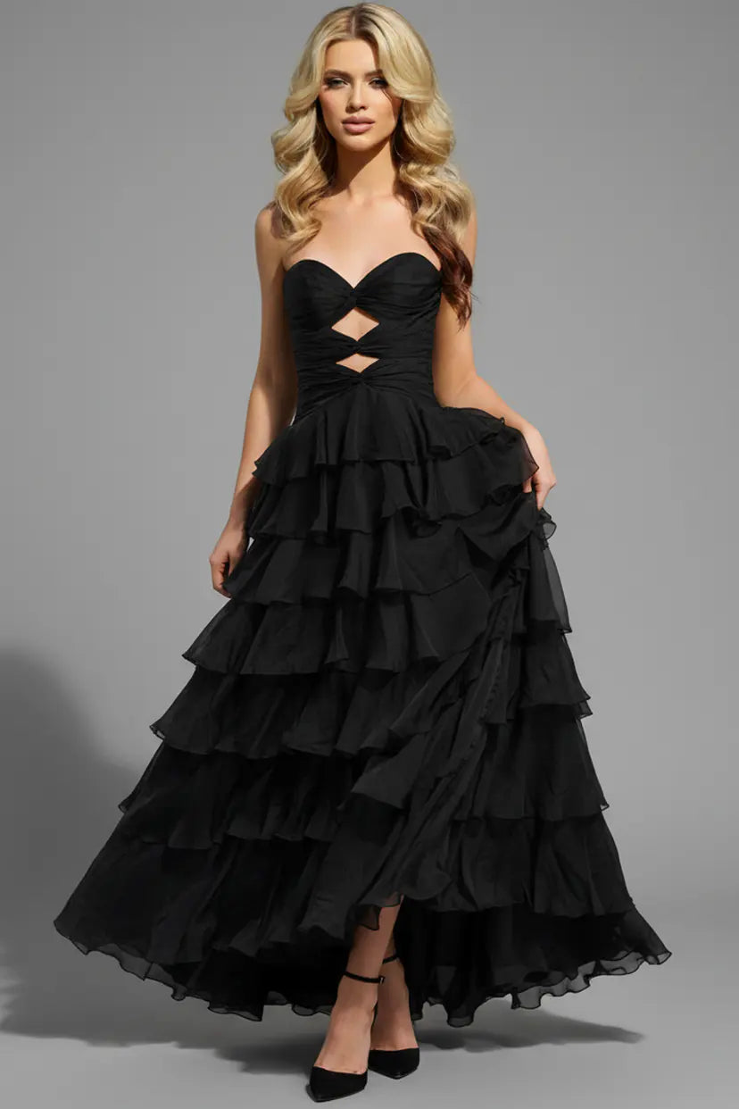 Jovani -47743 Strapless Sweetheart Organza A-Line Gown