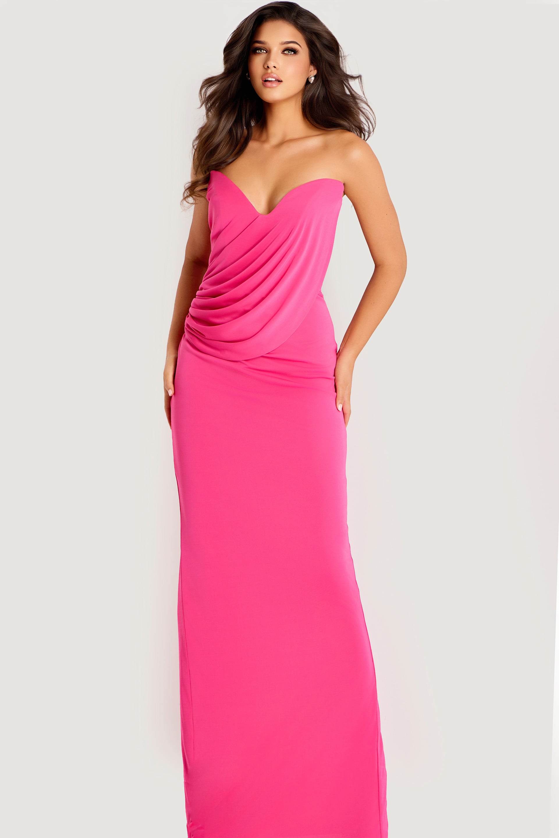 Jovani -47831 Long Strapless Sweetheart Column Dress