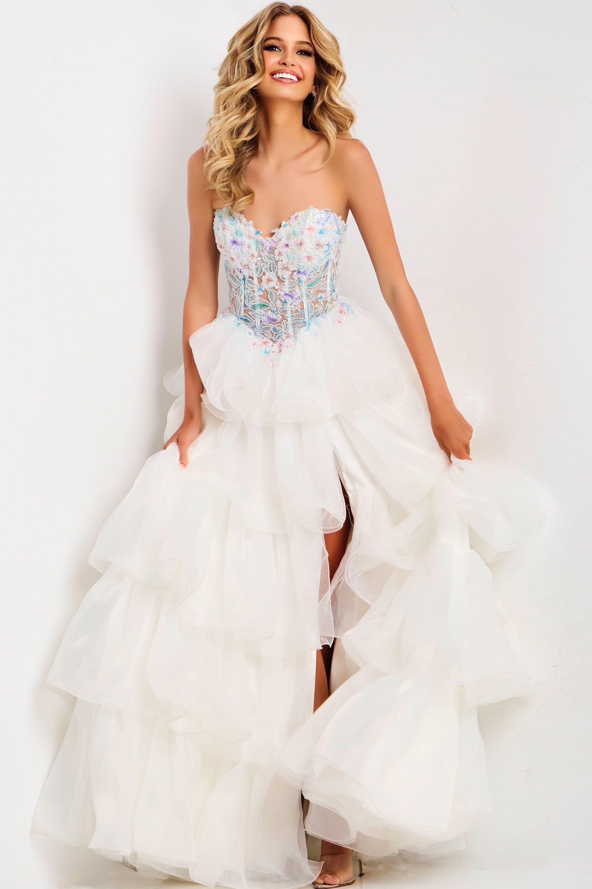 Jovani -48177 Beaded Strapless Sweetheart Ballgown