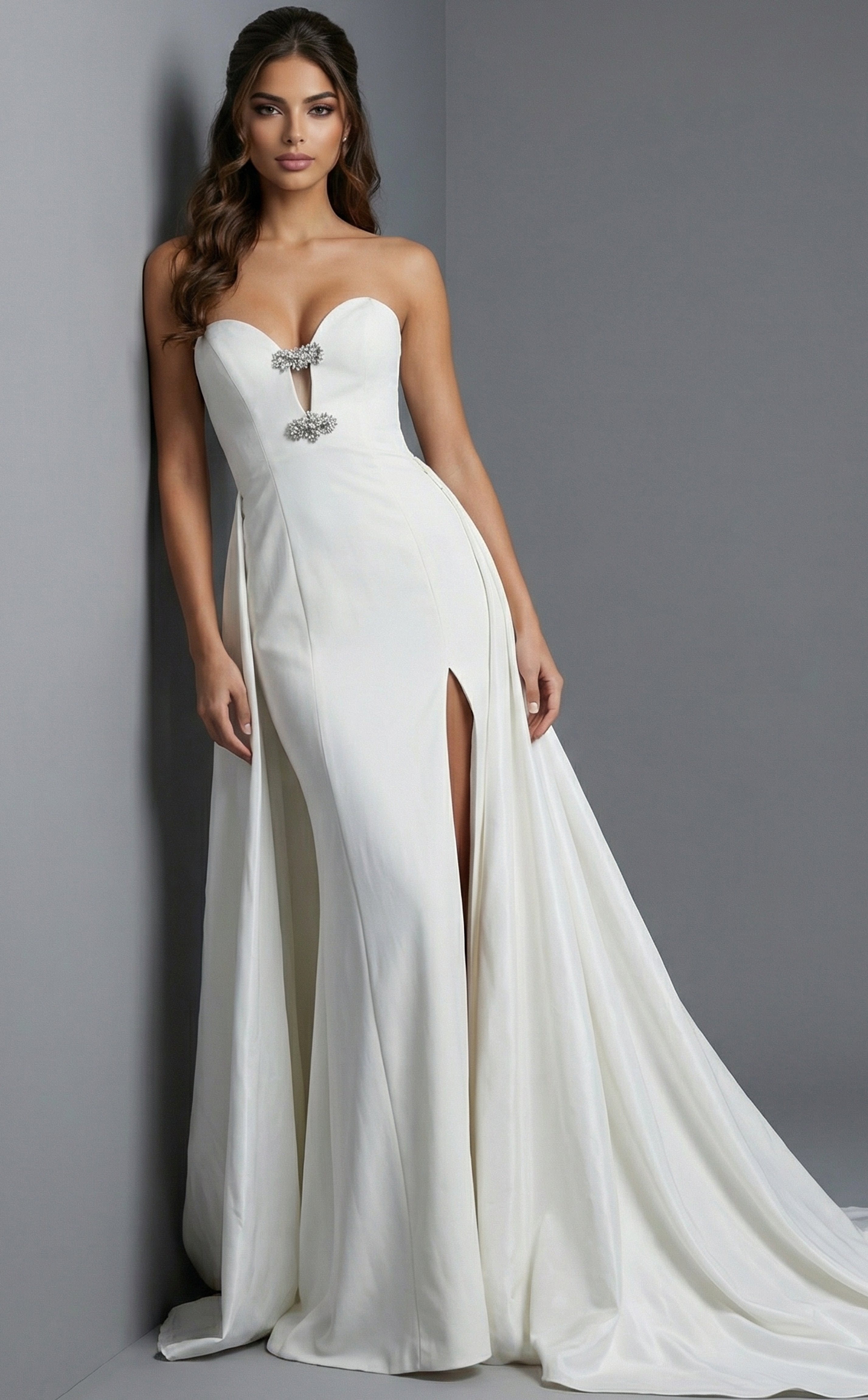 Jovani -48180 Plunging Sweetheart Velvet A-line Gown