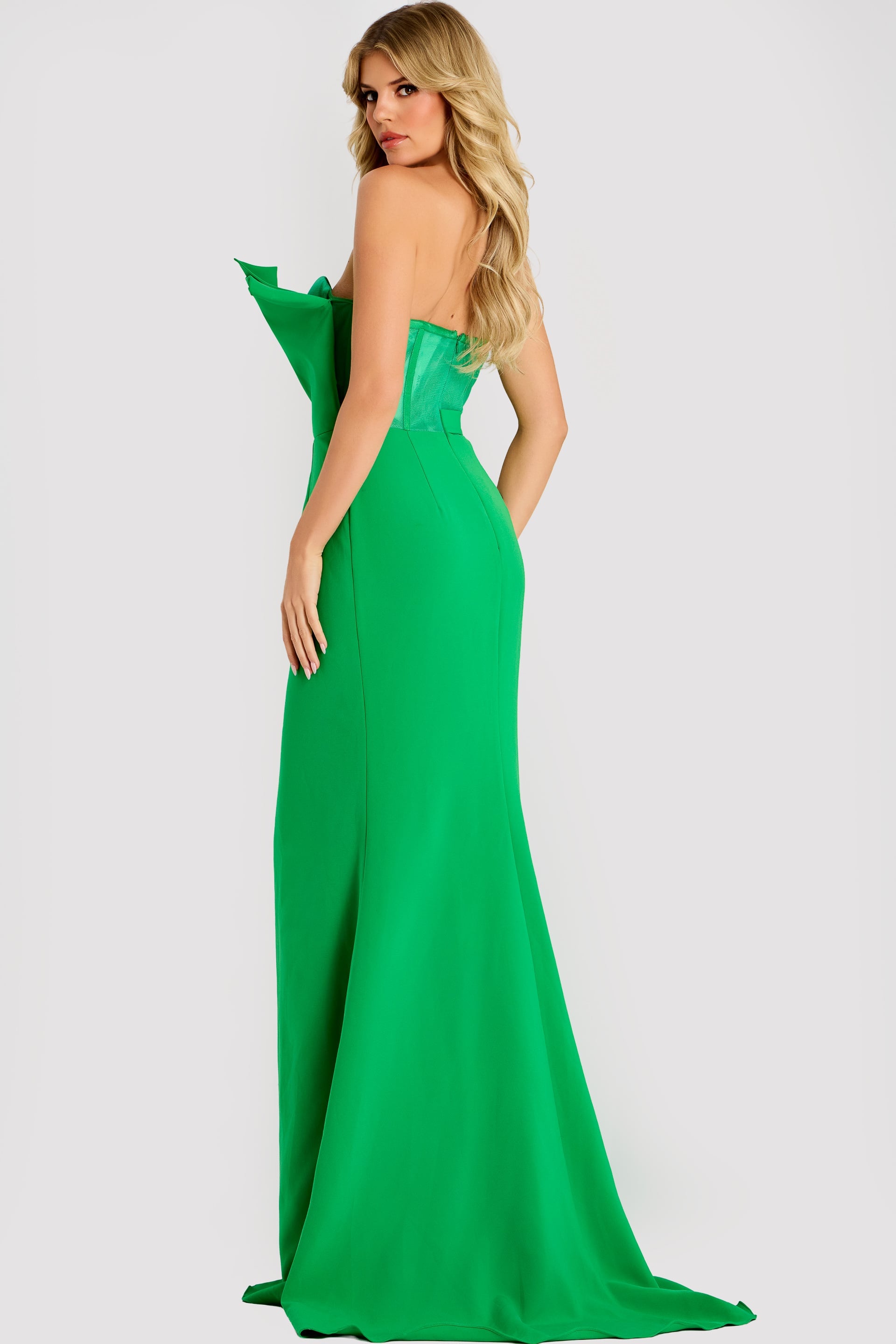 Jovani -48204 Strapless Asymmetric Sheath Long Dress