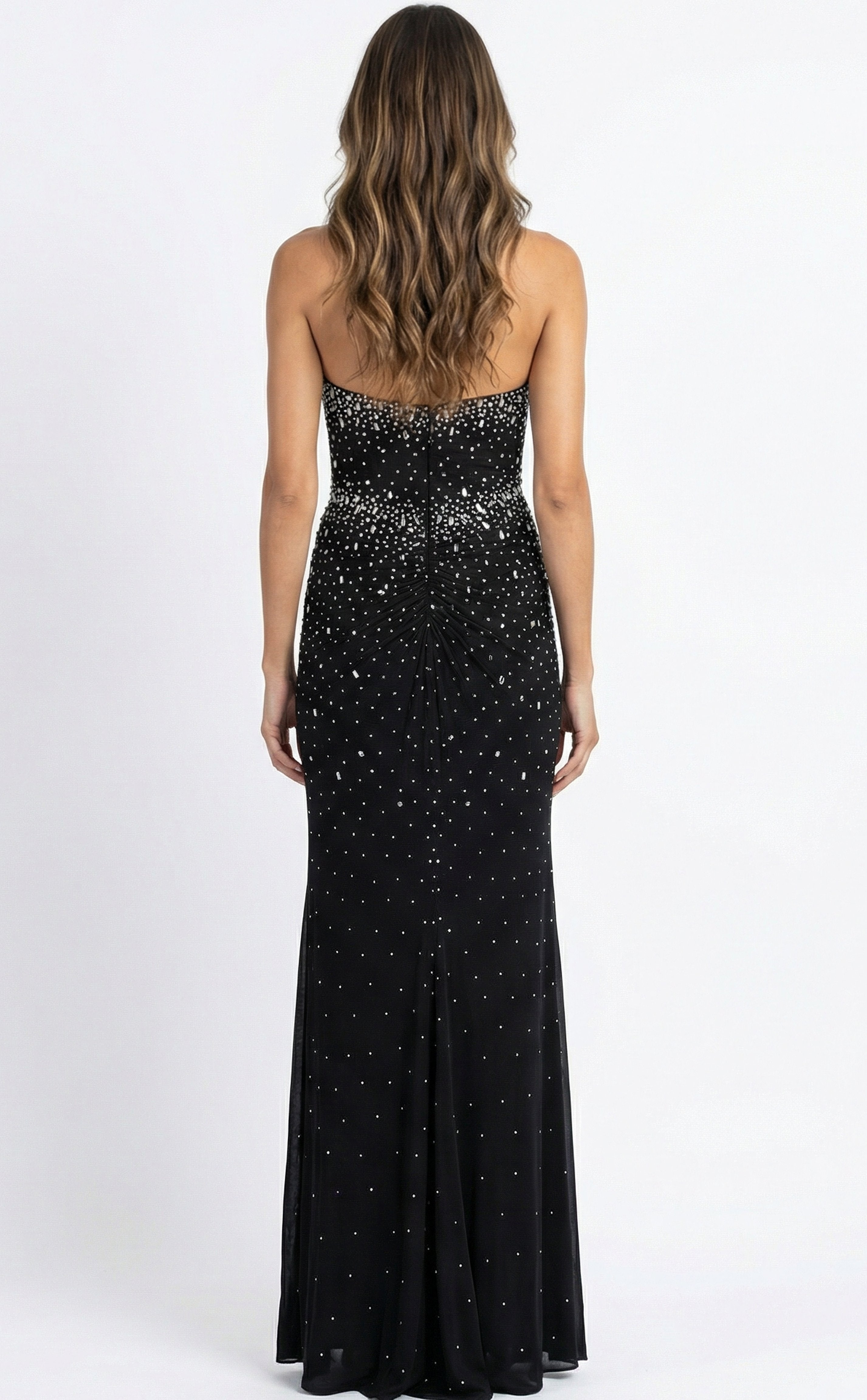 Jovani -48373 Beaded Halter V-Neck Sheath Prom Gown