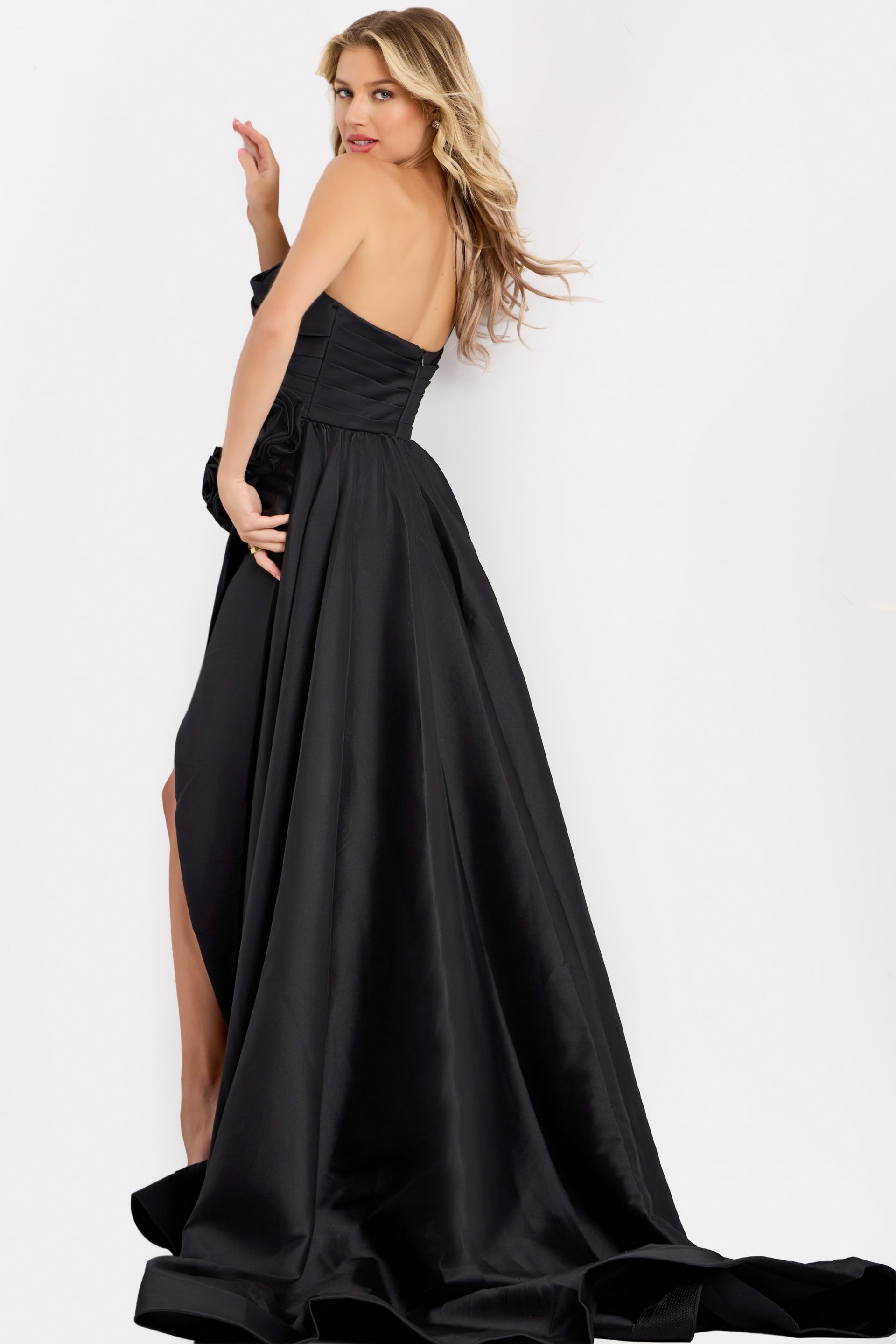 Jovani -48450 One Shoulder A-line Satin Evening Gown
