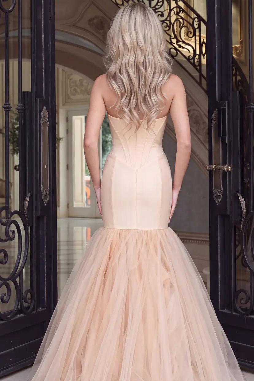 Jovani -48974B Embellished Sweetheart Mermaid Tulle Gown