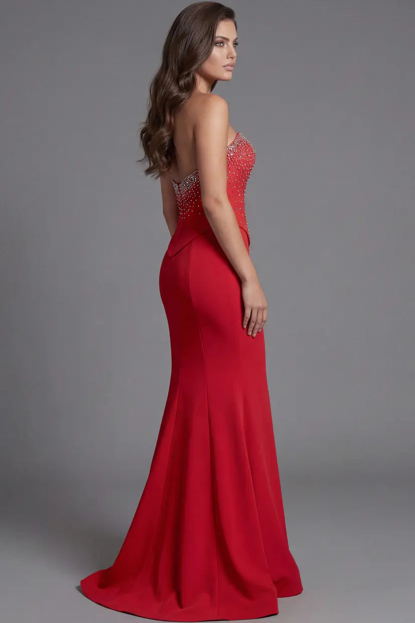 Jovani -49076B Strapless Sweetheart Beaded Mermaid Gown