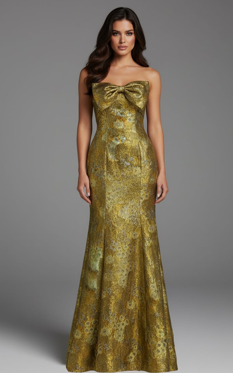 Jovani -49163 Sweetheart Metallic Jacquard Mermaid Gown