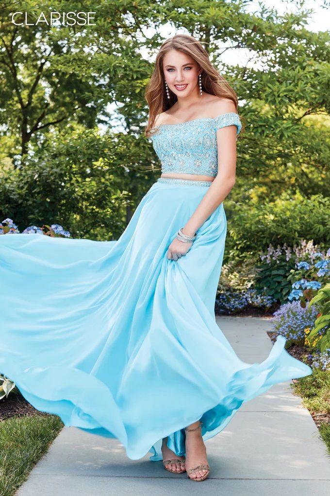 A line two piece prom dress best sale