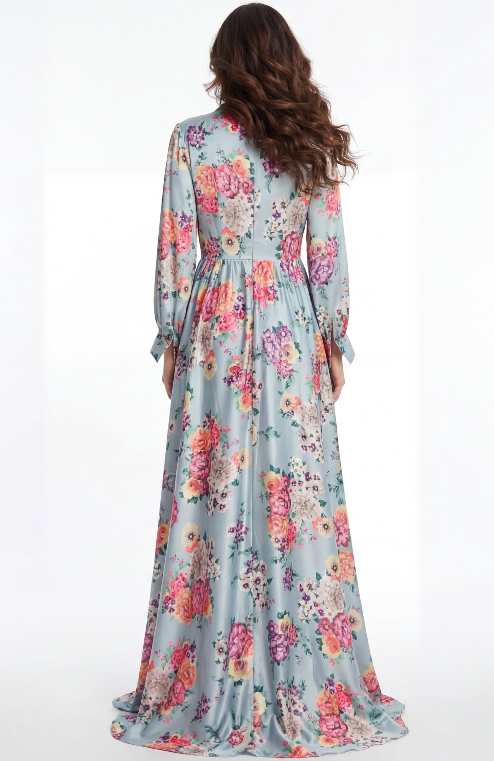 Jovani -49470 High Neck A-line Printed Chiffon Gown