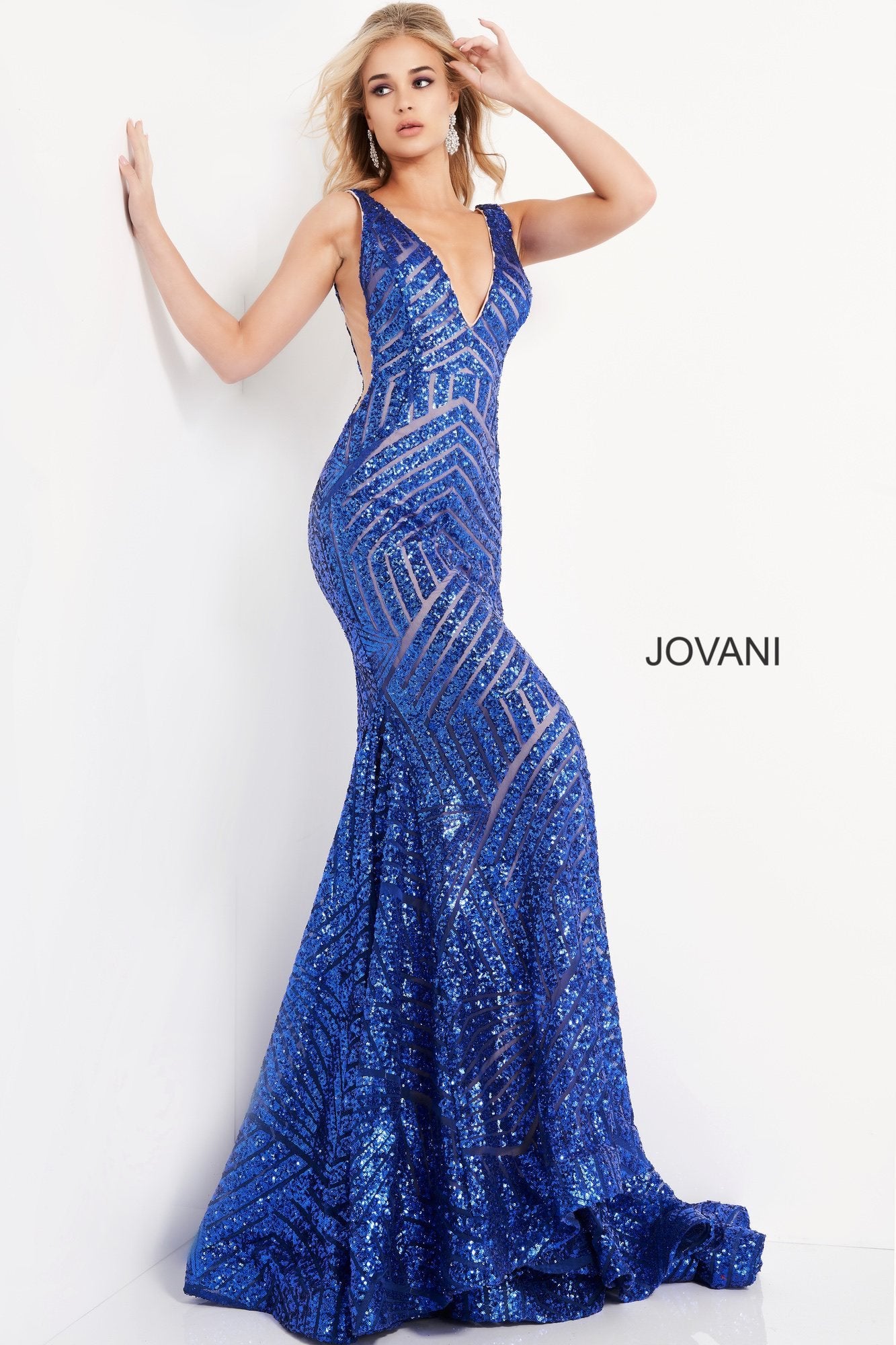 Embellished Low V Prom Dress By Jovani -59762