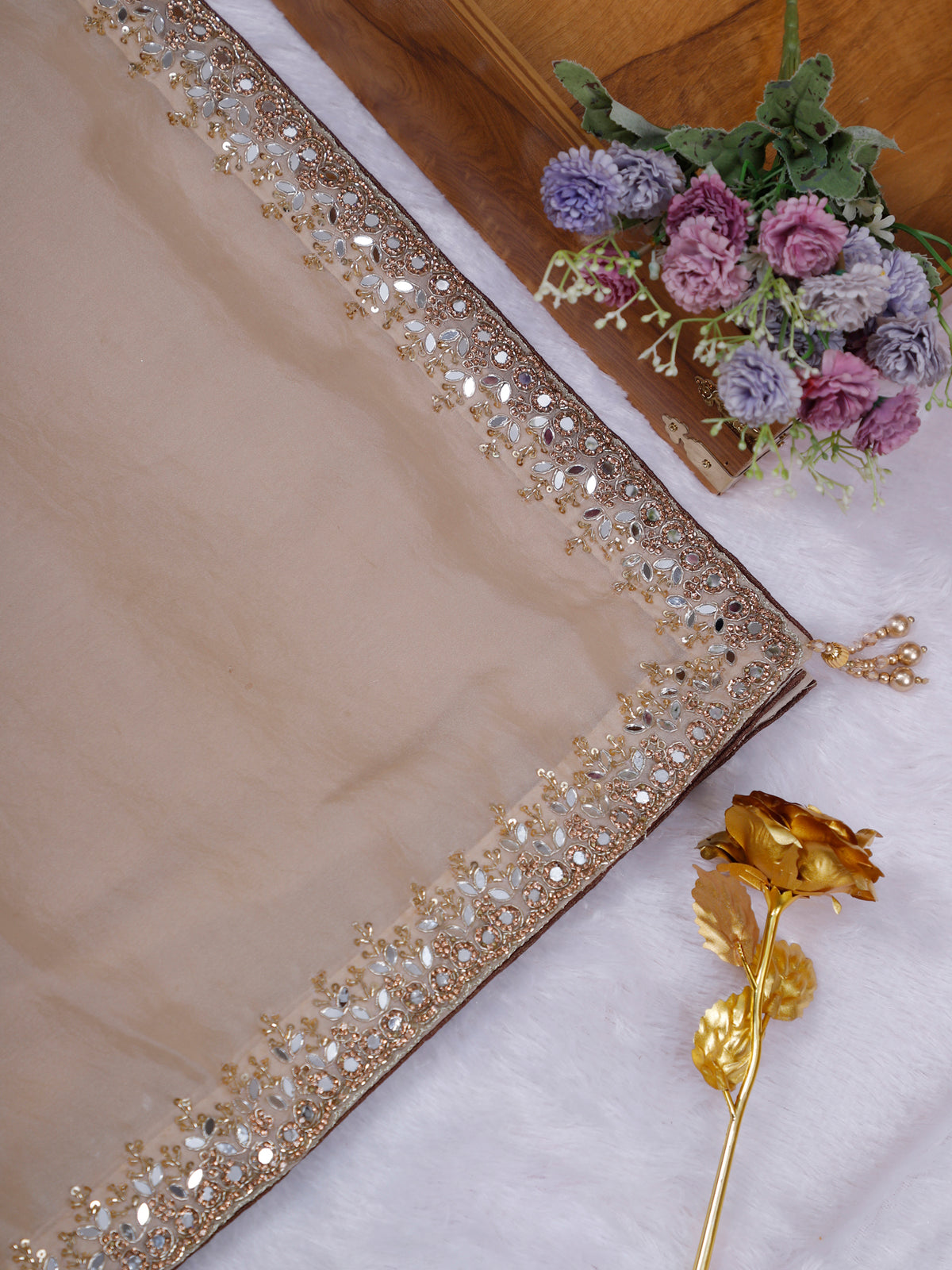 MyFashion KLS-2648 Zareen Biscuit Glass Cut Zardosi Saree