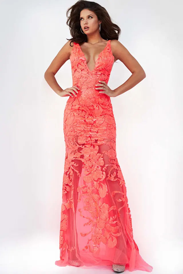 Plunging Neckline Prom Dress By Jovani -60283