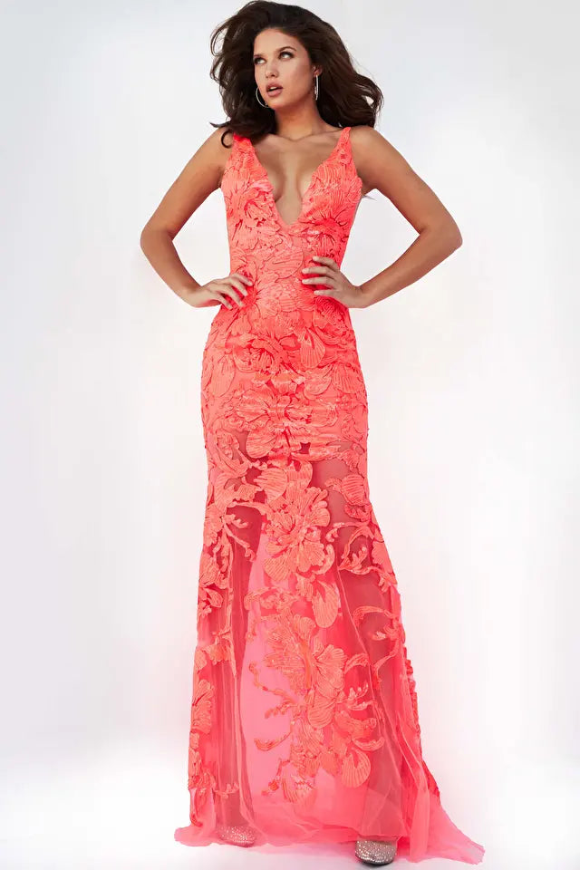 Plunging Neckline Prom Dress 01 By Jovani -60283