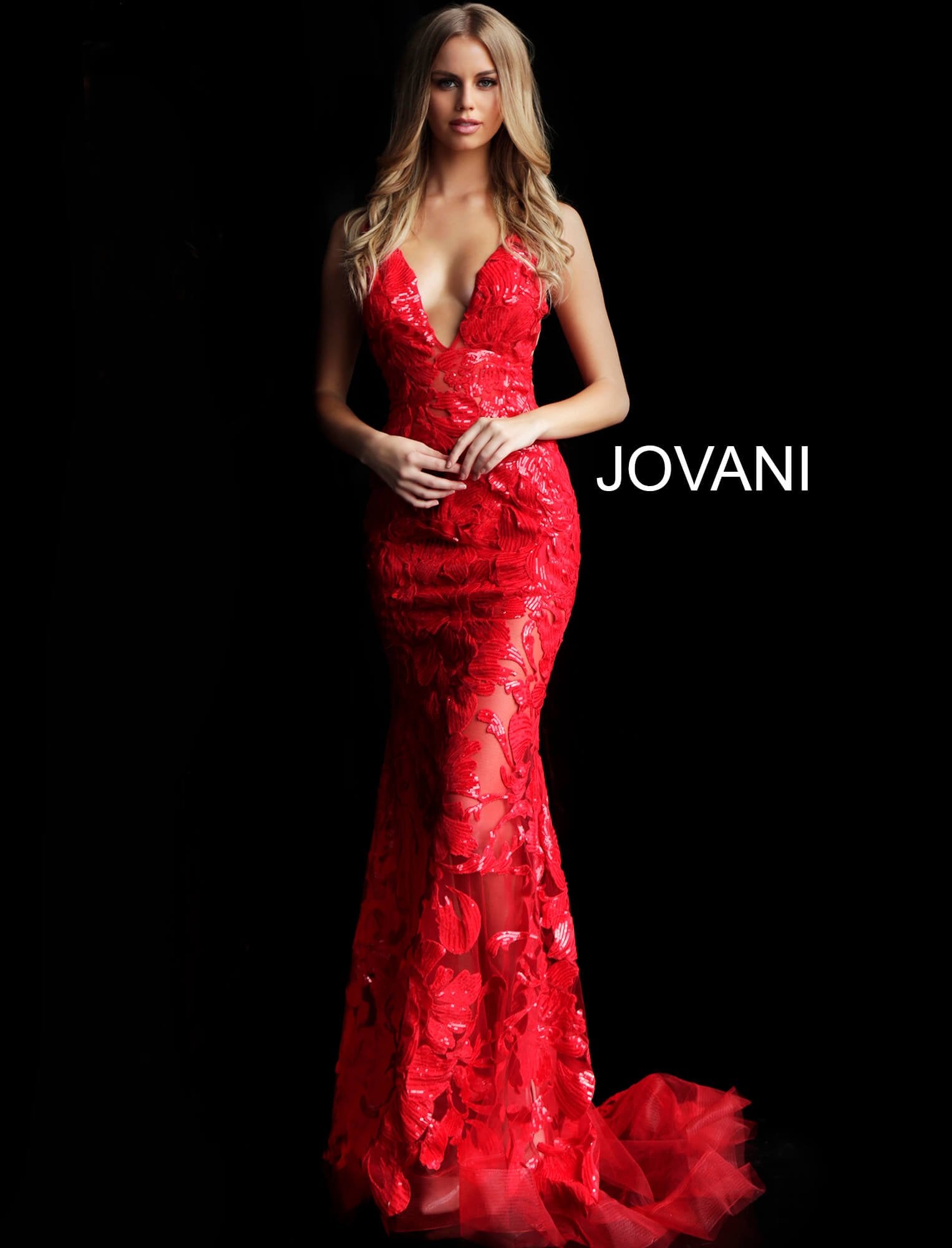 Plunging Neckline Prom Dress By Jovani -60283