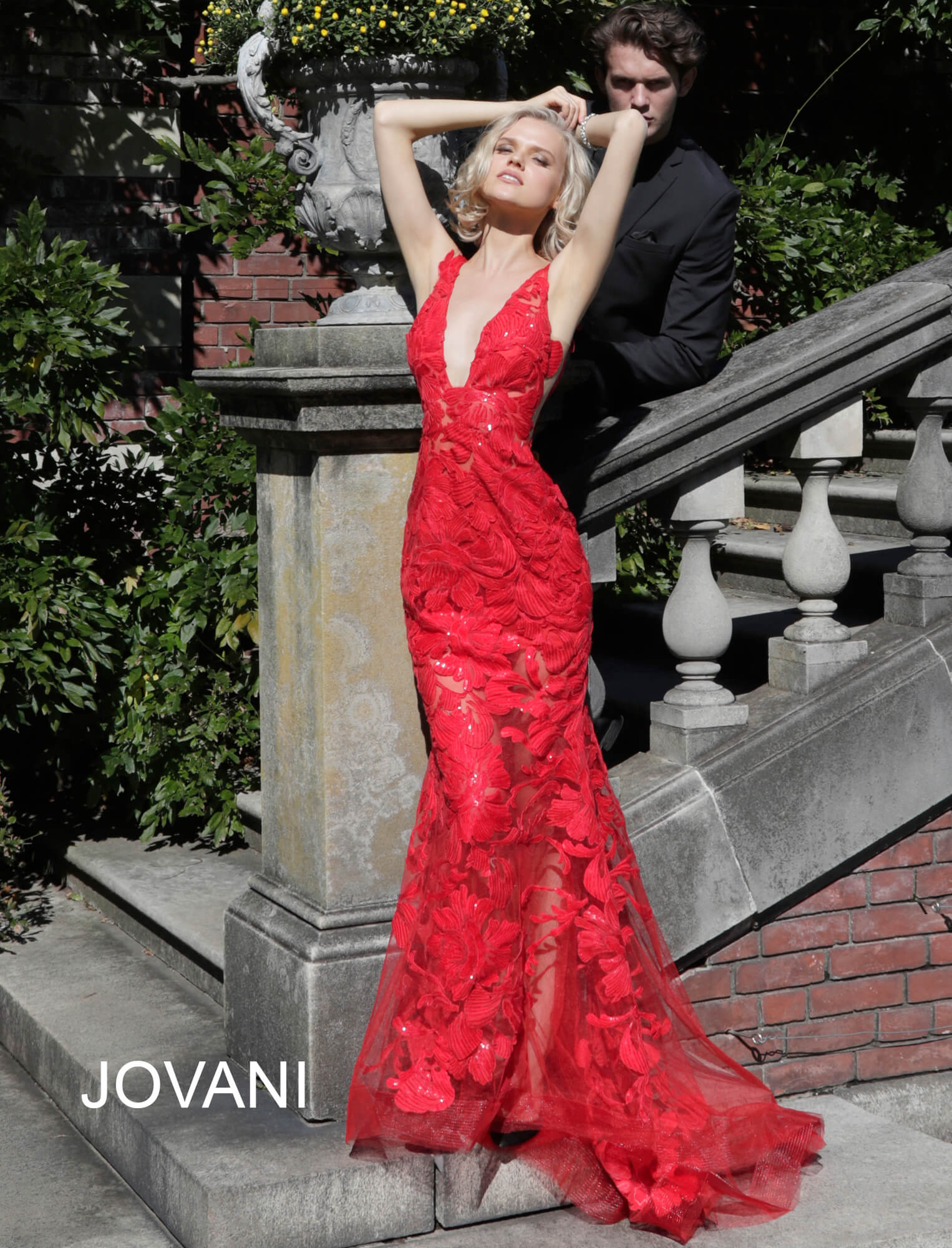 Plunging Neckline Prom Dress By Jovani -60283