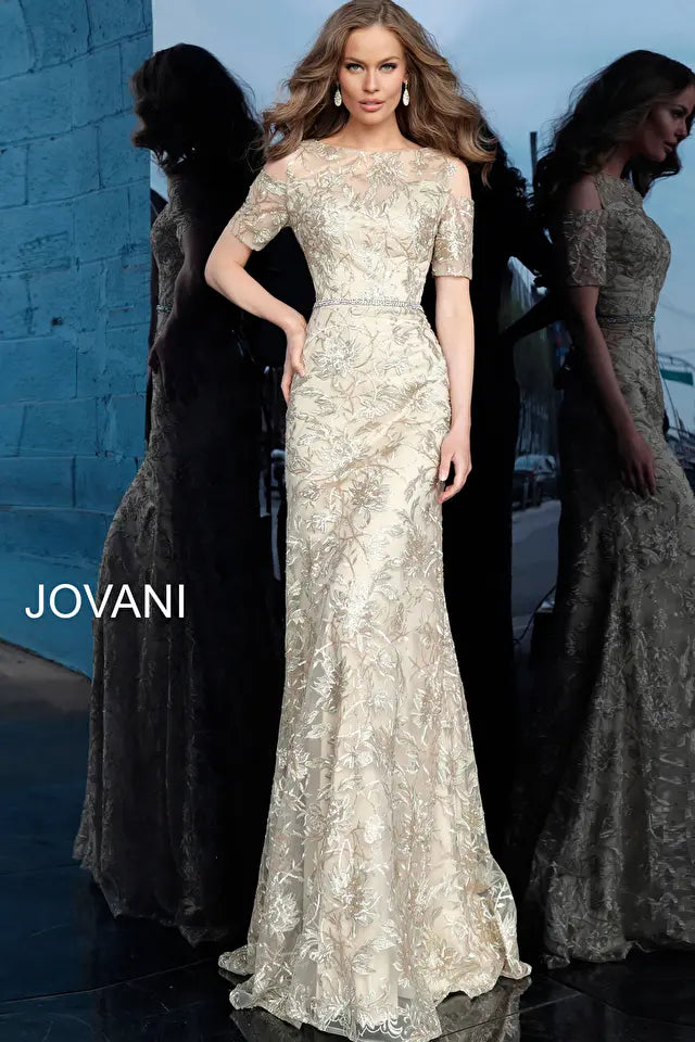 Jovani -63649 Fitting Embellished Evening Sheath Dress