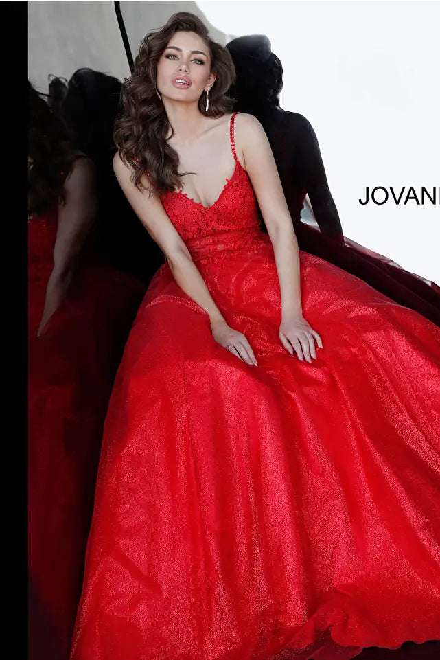 Jovani -JVN67051 Embroidered Bodice A-Line Prom Gown