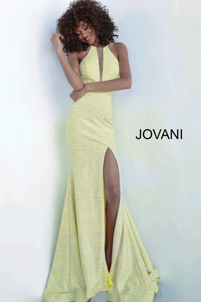 Jovani -67563 Halter Neck Prom Sheath Dress