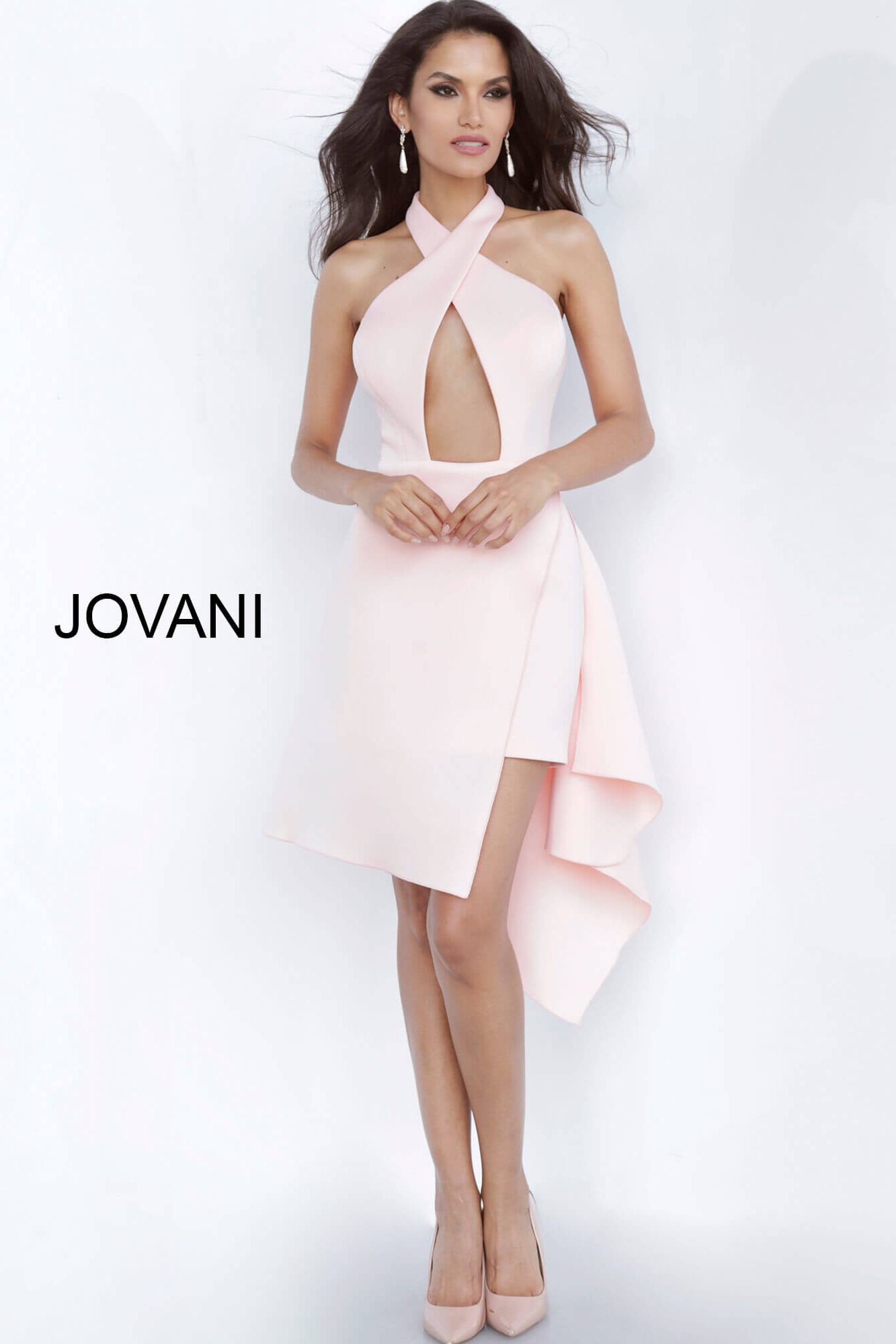 Jovani -68710 Halter A-Line Short Dress