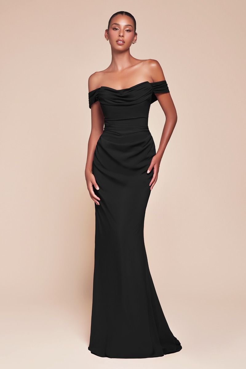 Cinderella Divine -7433 Strapless Fitted Chiffon Sheath Dress