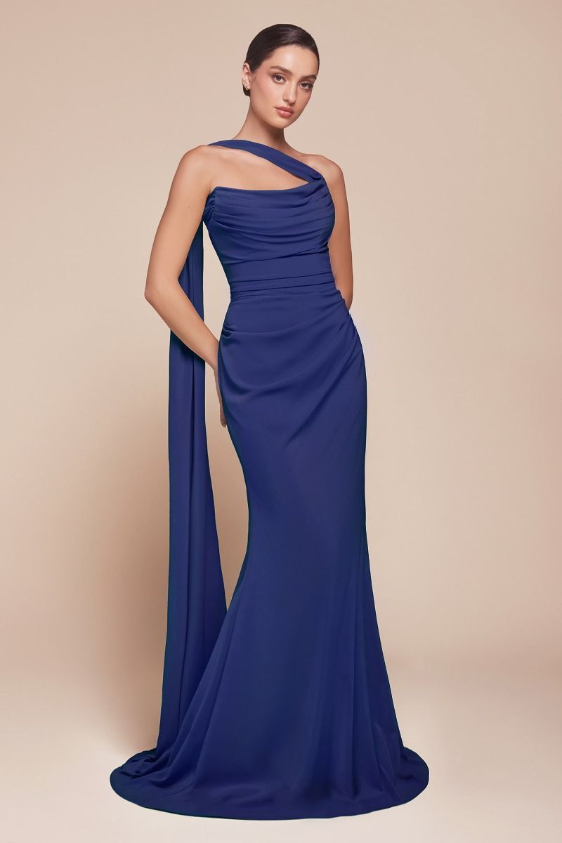 Cinderella Divine -7433 -01 Strapless Fitted Chiffon Sheath Dress