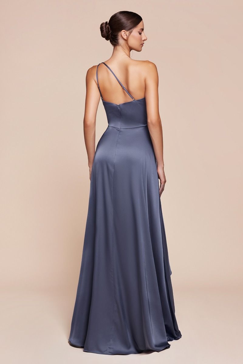 Cinderella Divine -7450 One Shoulder Satin A-Line Dress