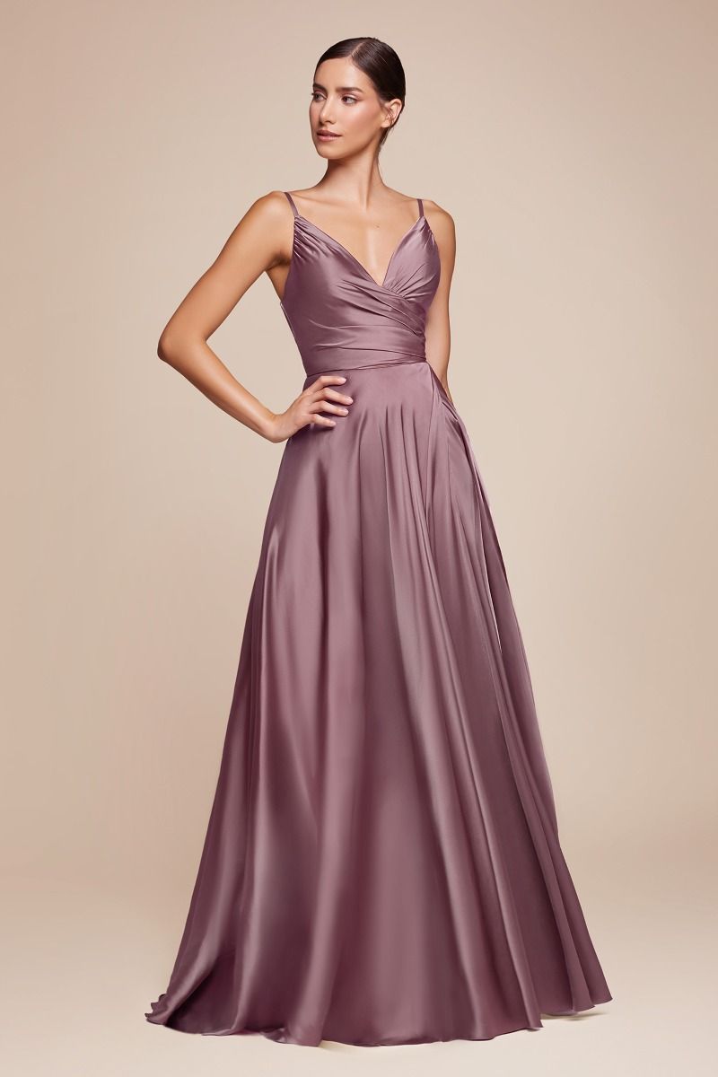 Soft Satin A-Line Sweetheart Neckline With Slit by Cinderella Divine -7485 01