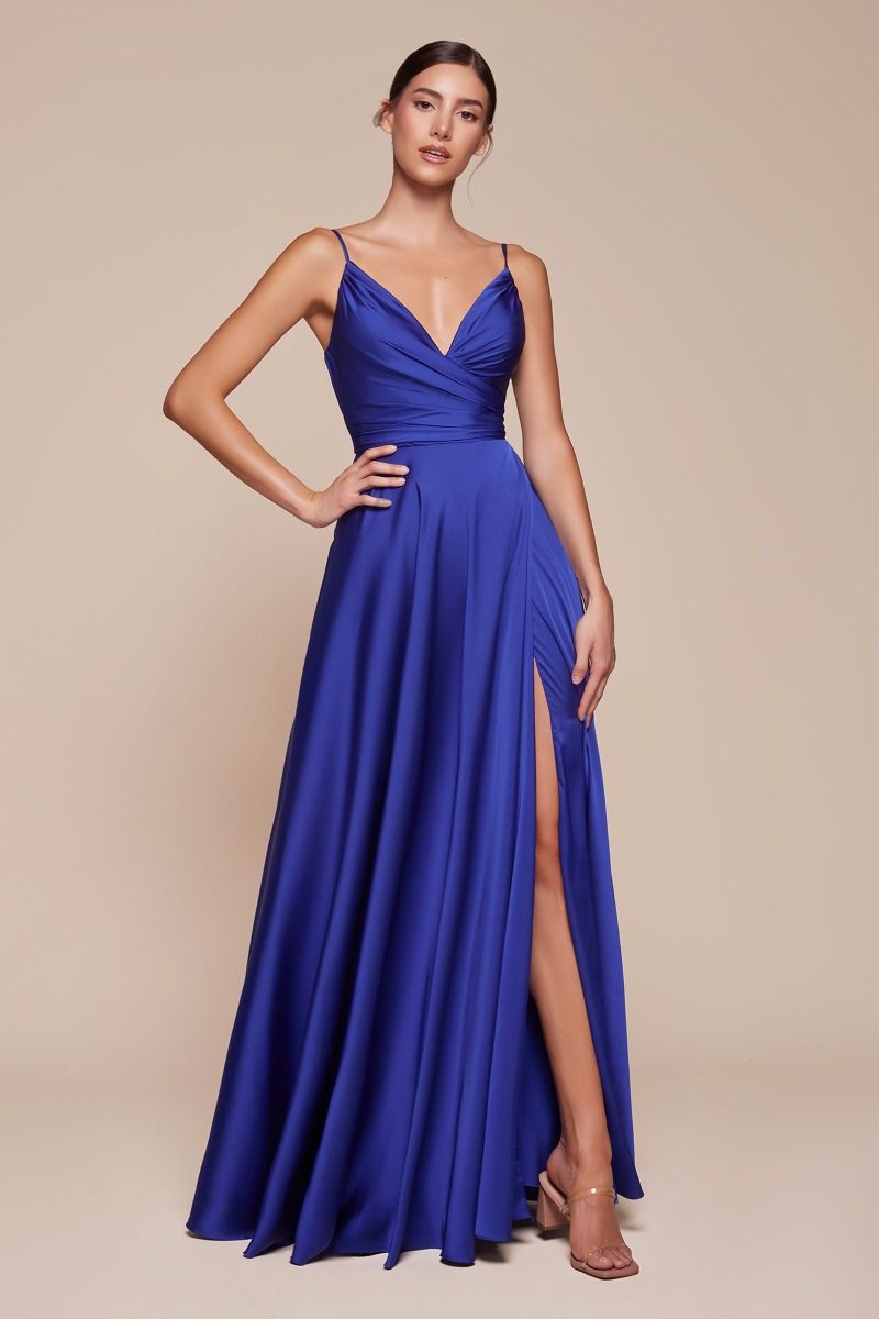 Soft Satin A-Line Sweetheart Neckline With Slit by Cinderella Divine -7485 01