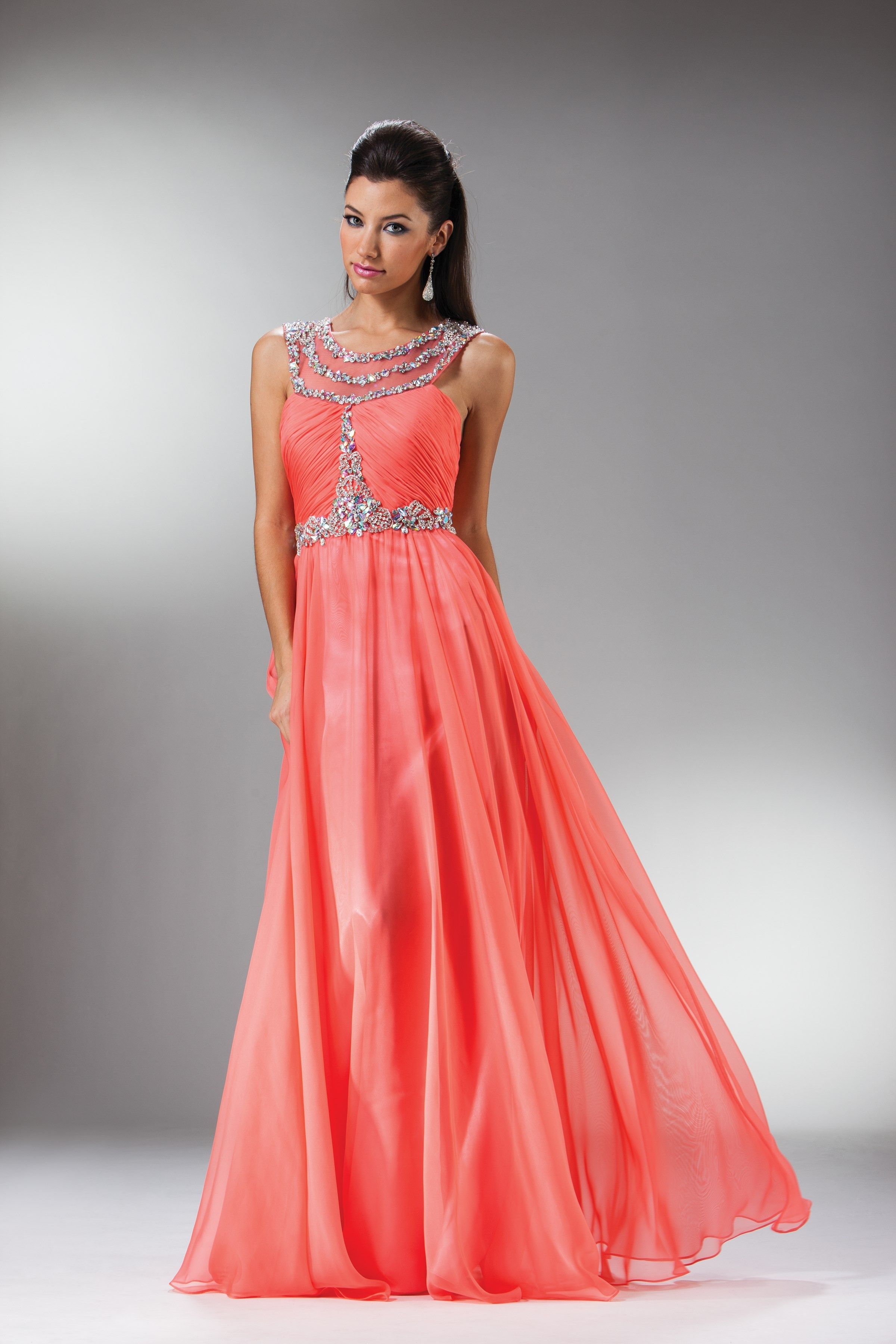 Cinderella Divine -7935 Long Scoop A-line Prom Dress