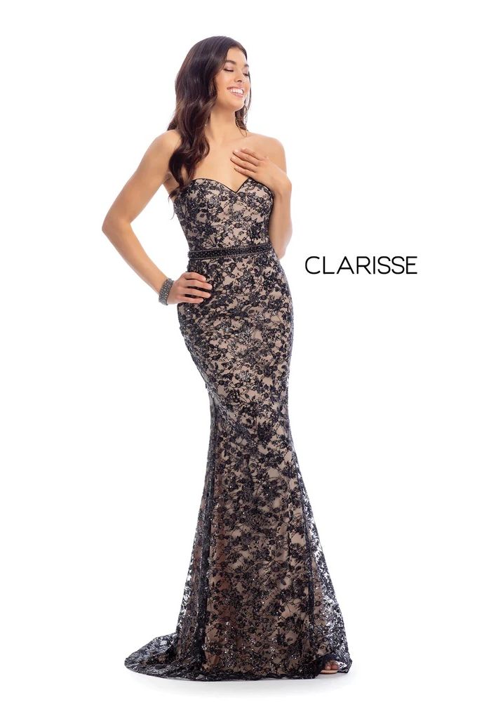 Clarisse -8017 Strapless Embellished Sheath Dress