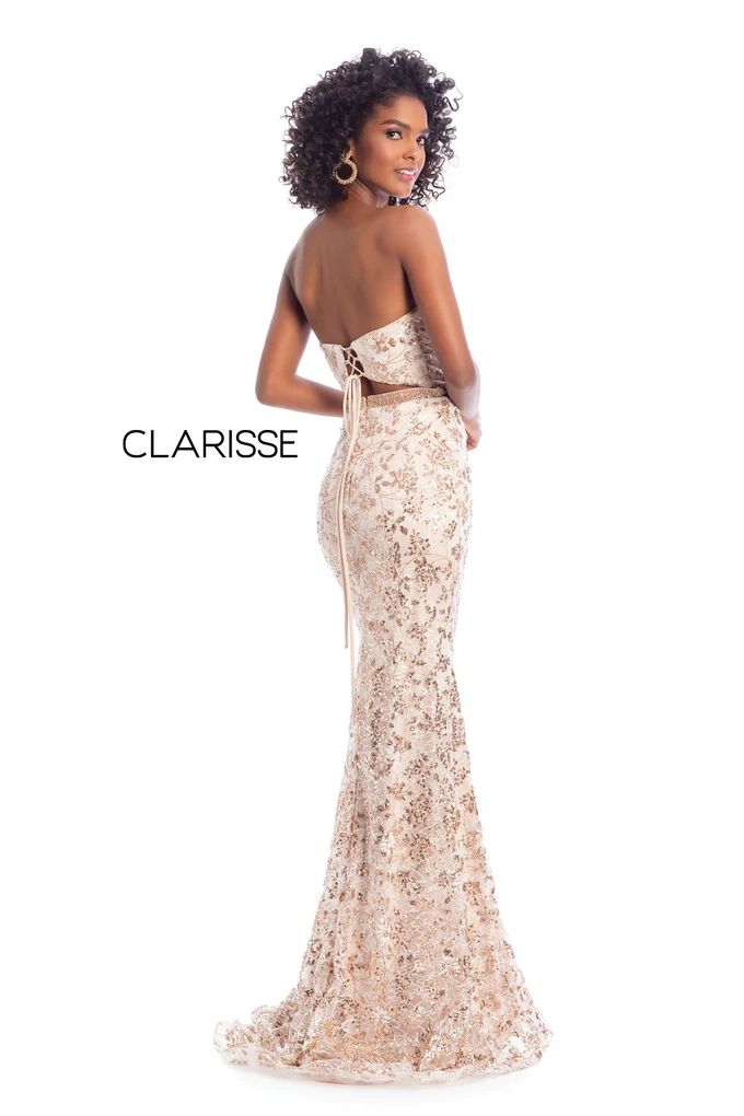Clarisse -8017 Strapless Embellished Sheath Dress