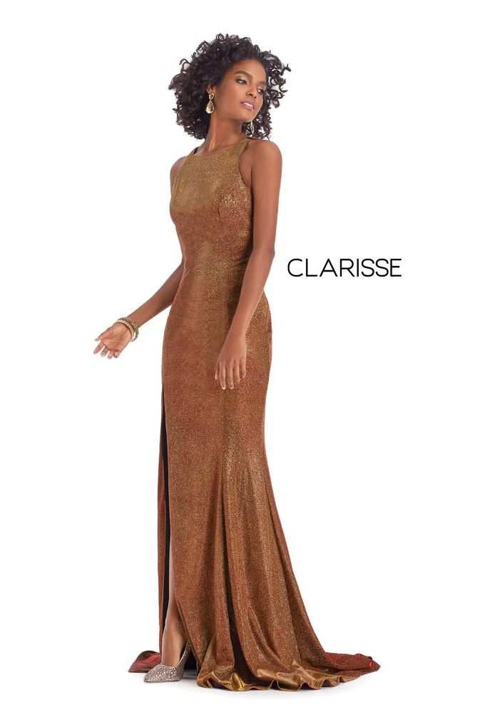 Clarisse -8071 Fitted Scoop Neck Sheath Dress